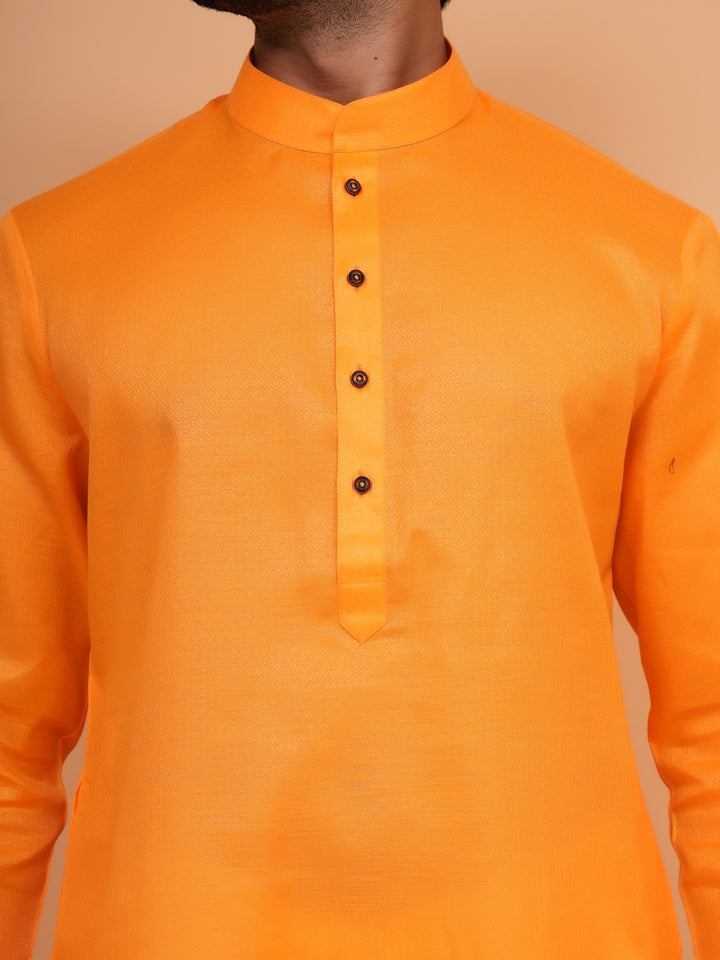 Checked Orange Kurta Set - KM44091-3