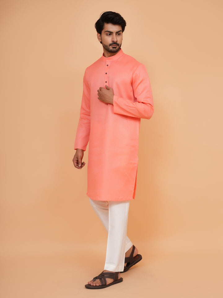 Checked Pink Kurta Set - KM44091-2
