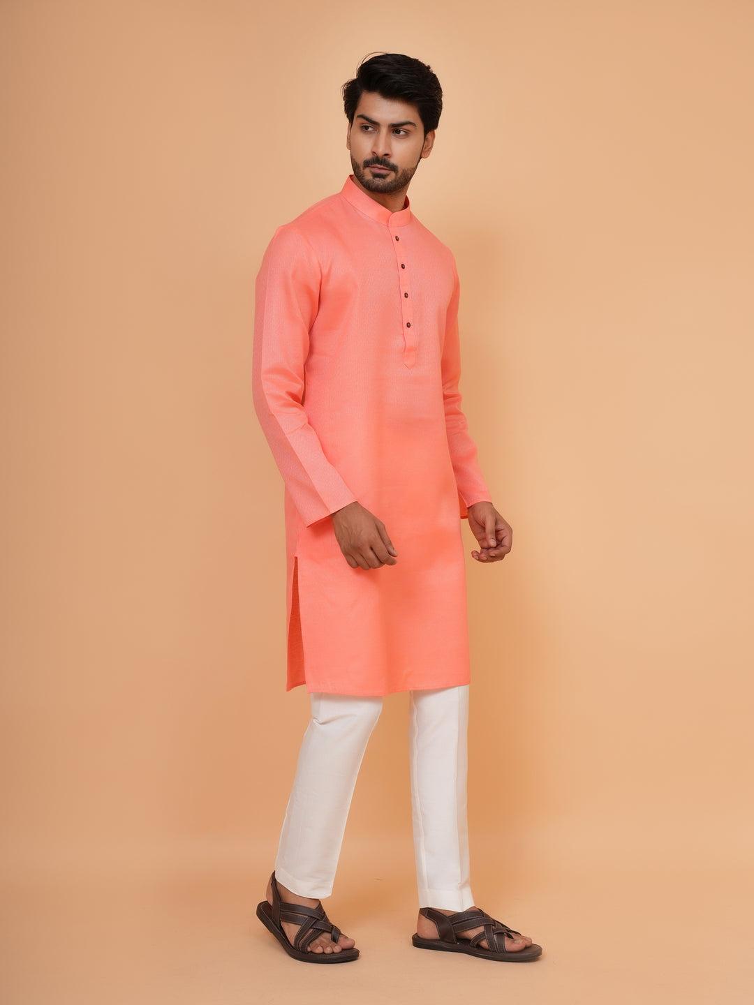 Checked Pink Kurta Set - KM44091-2
