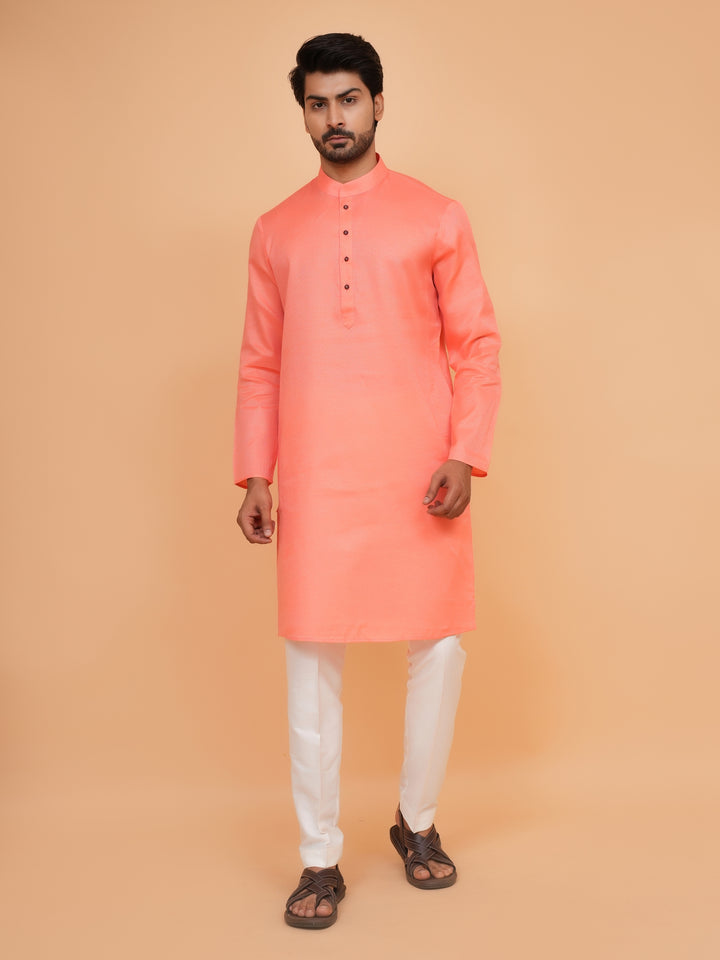Checked Pink Kurta Set - KM44091-2