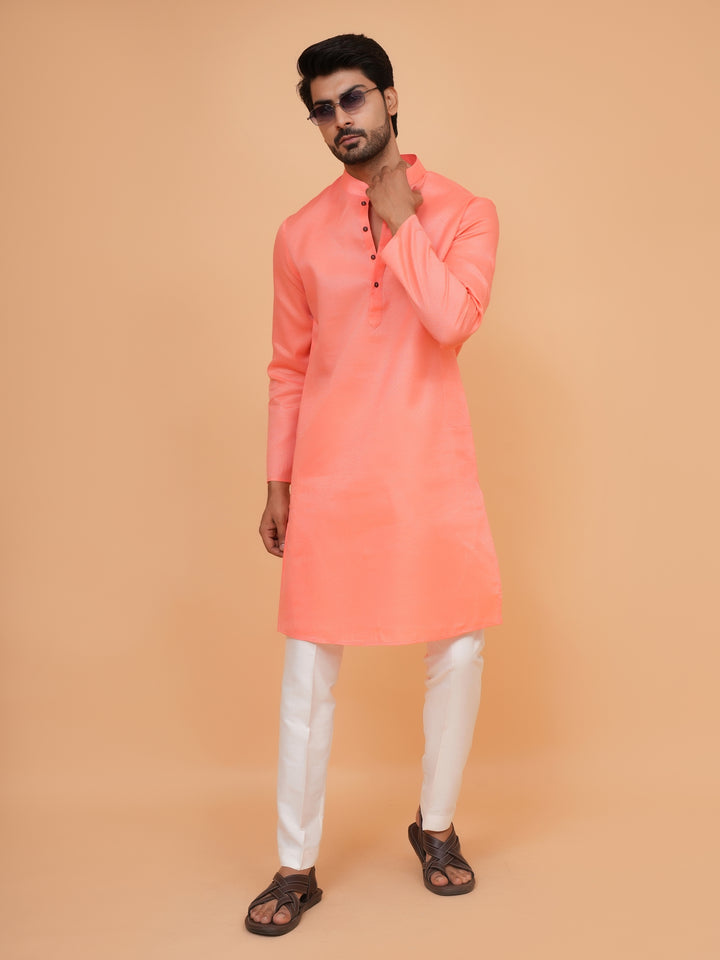 Checked Pink Kurta Set - KM44091-2