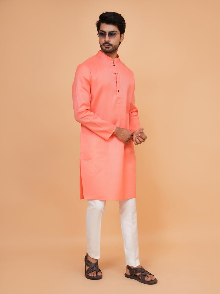Checked Pink Kurta Set - KM44091-2