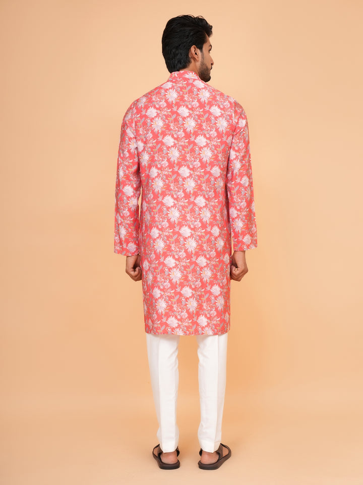 Floral Pink Kurta Set - KM44563-13