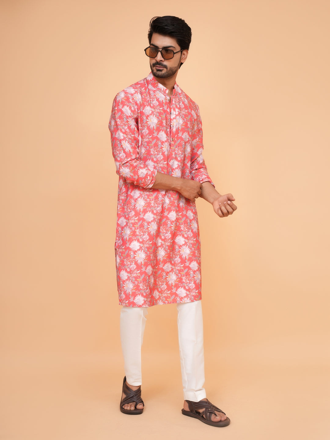 Floral Pink Kurta Set - KM44563-13