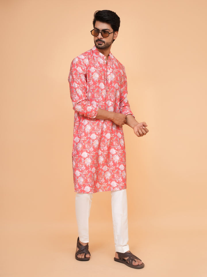 Floral Pink Kurta Set - KM44563-13