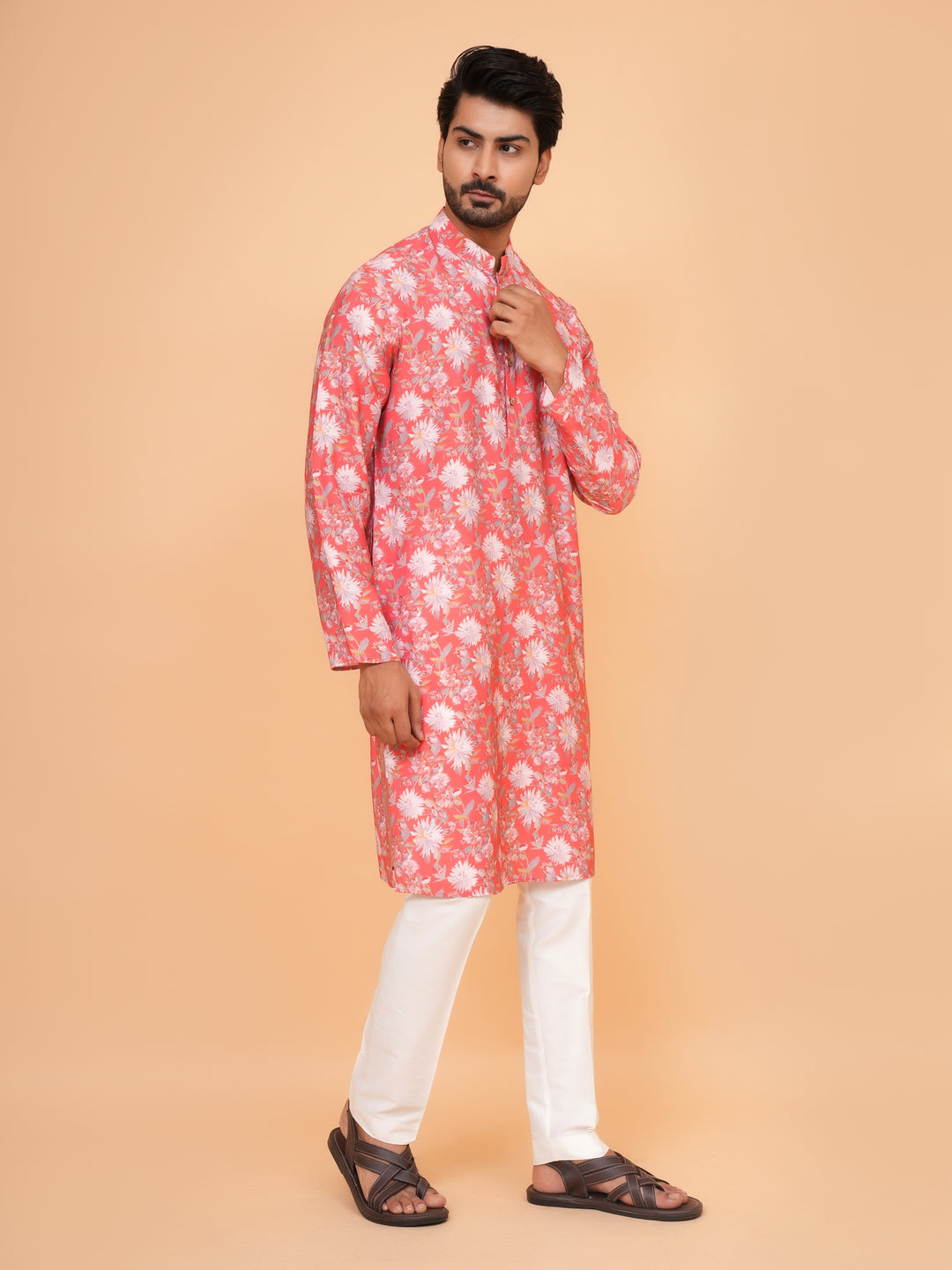 Floral Pink Kurta Set - KM44563-13