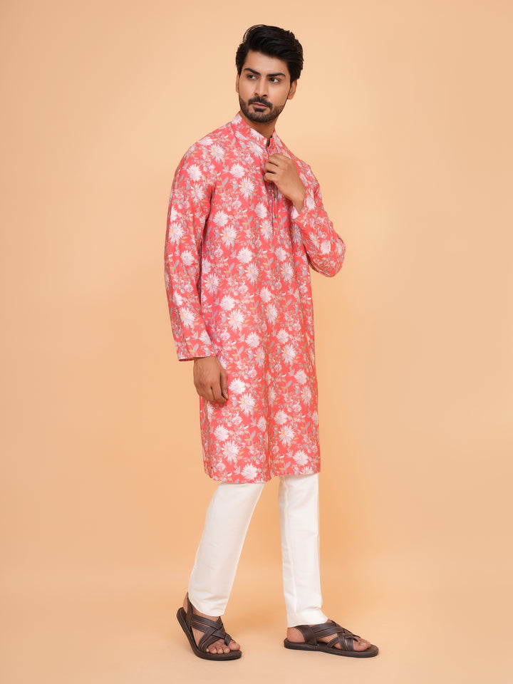Floral Pink Kurta Set - KM44563-13