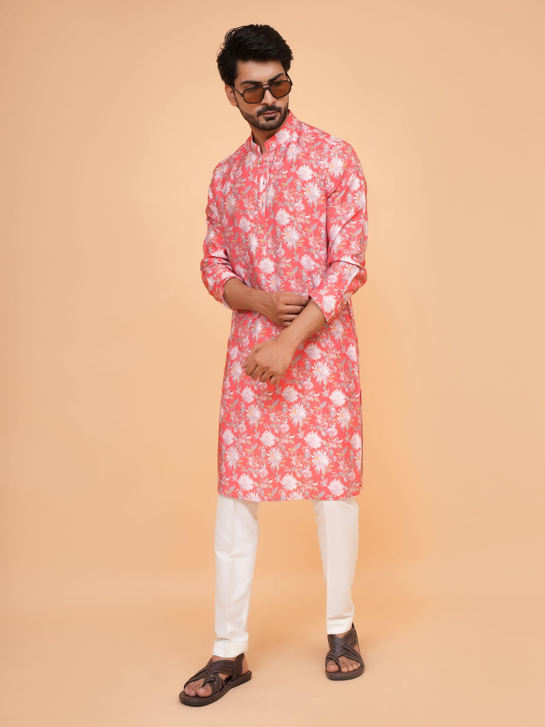 Floral Pink Kurta Set - KM44563-13