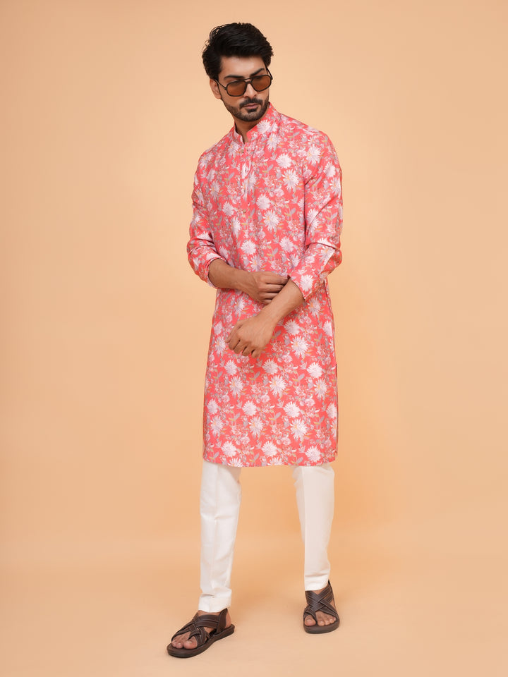 Floral Pink Kurta Set - KM44563-13
