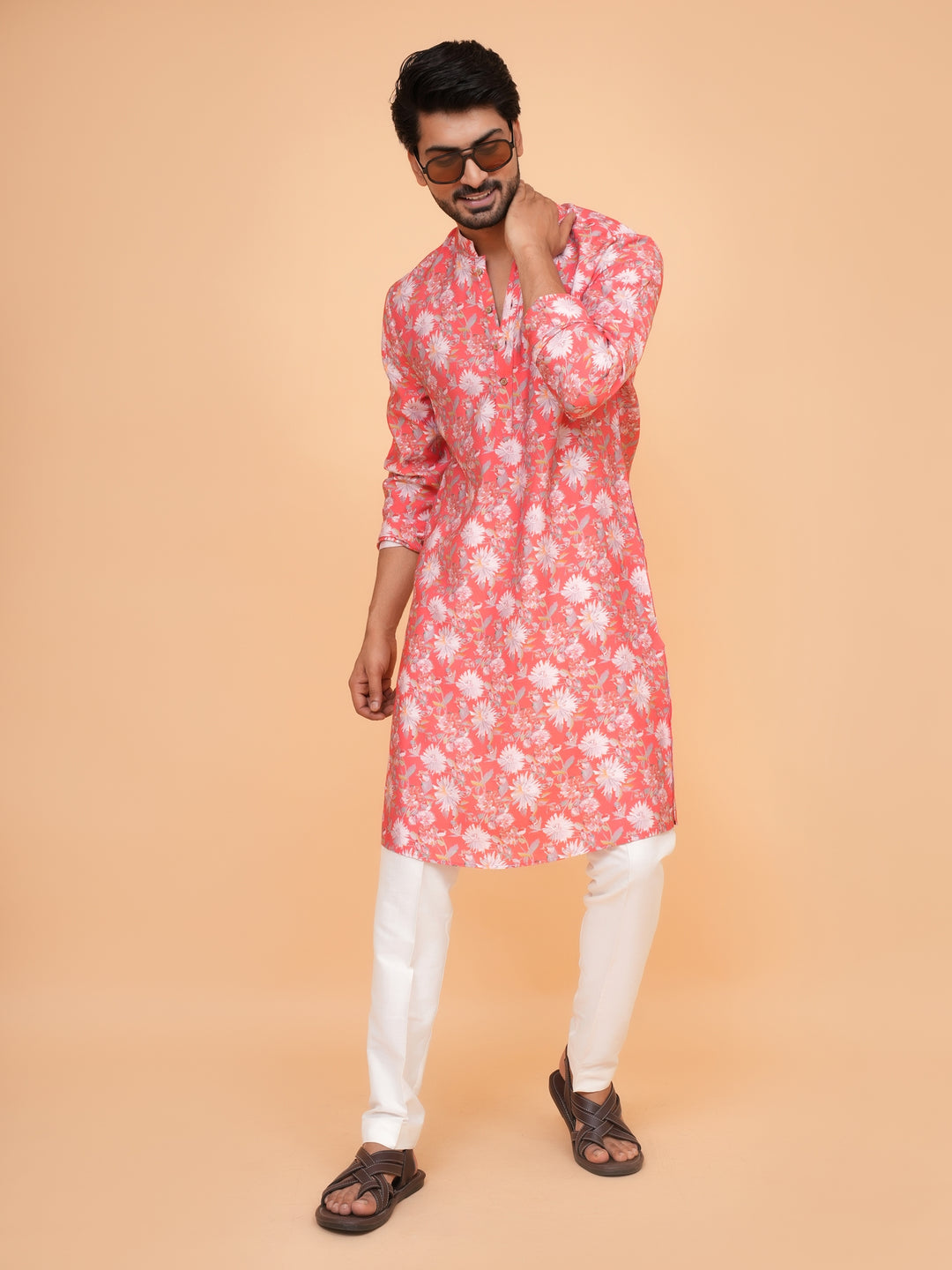 Floral Pink Kurta Set - KM44563-13