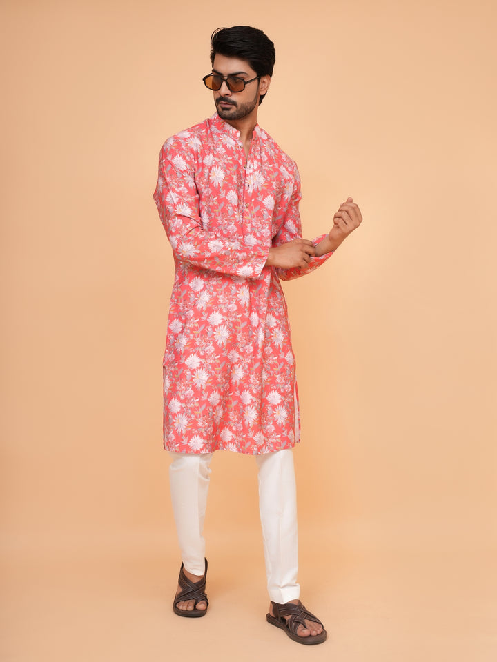Floral Pink Kurta Set - KM44563-13