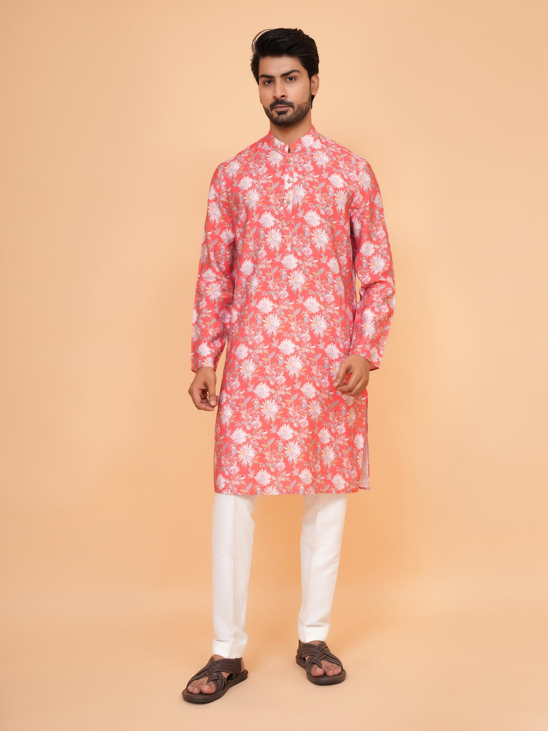 Floral Pink Kurta Set - KM44563-13
