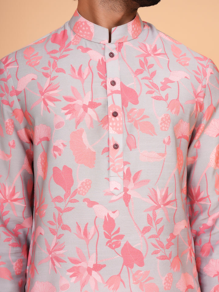 Floral Pink Kurta Set - KM44564-12