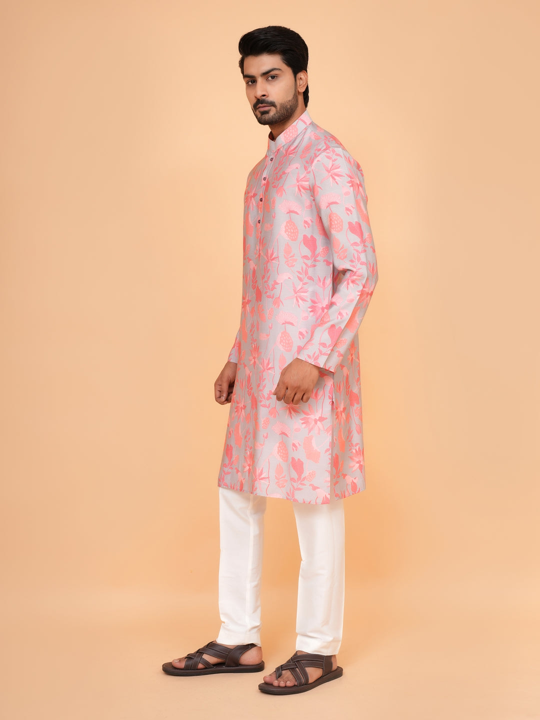 Floral Pink Kurta Set - KM44564-12