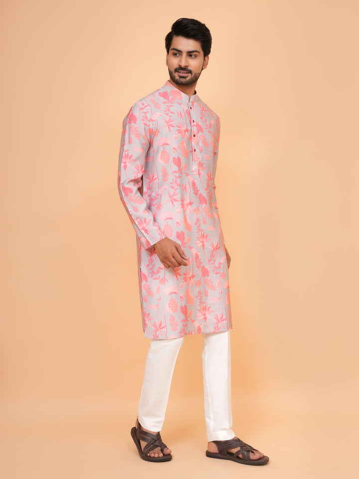 Floral Pink Kurta Set - KM44564-12