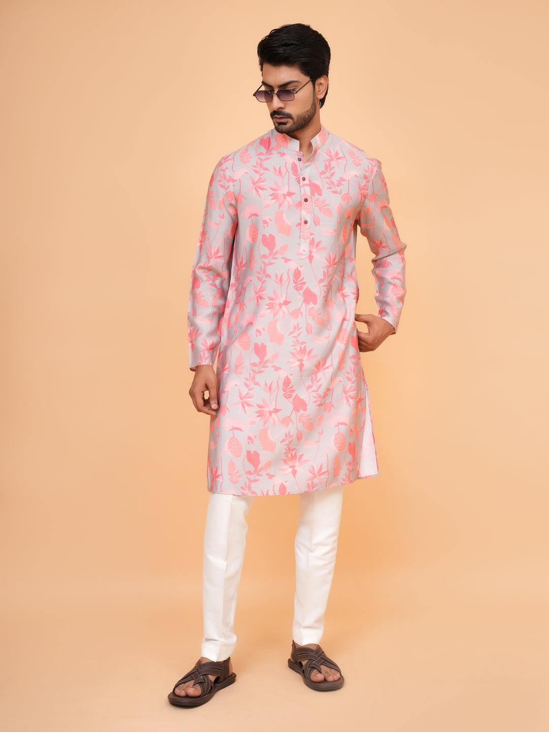 Floral Pink Kurta Set - KM44564-12