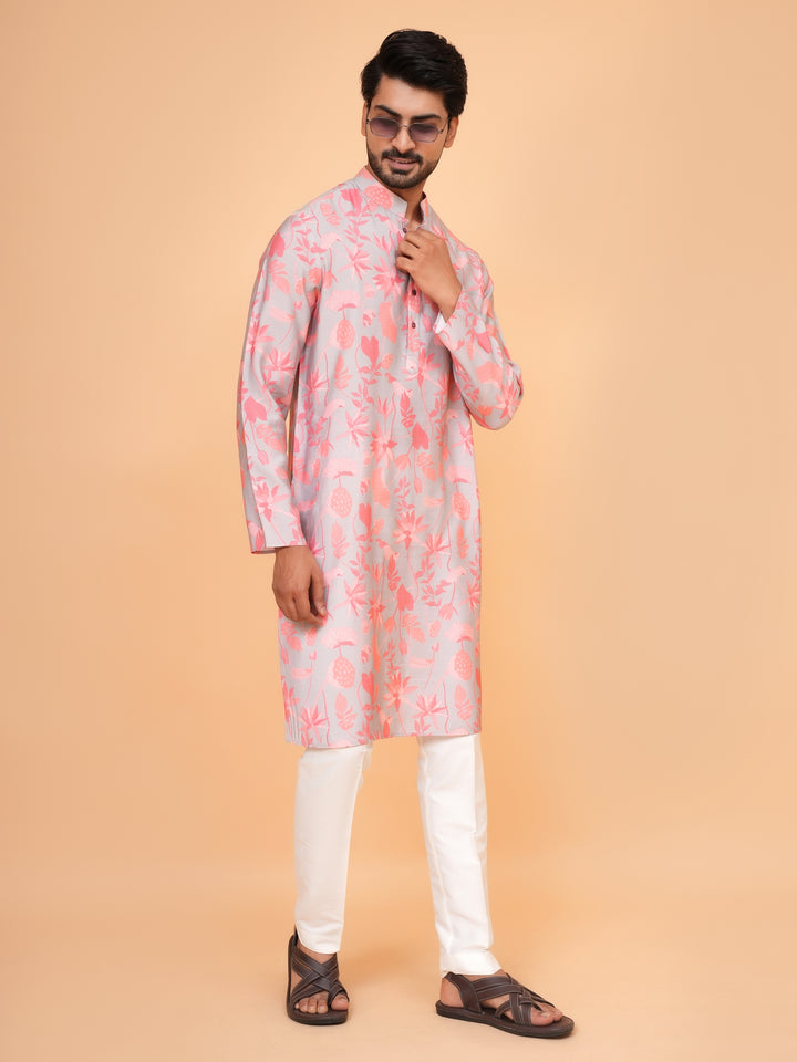 Floral Pink Kurta Set - KM44564-12