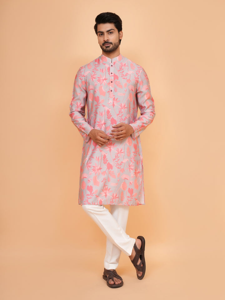 Floral Pink Kurta Set - KM44564-12