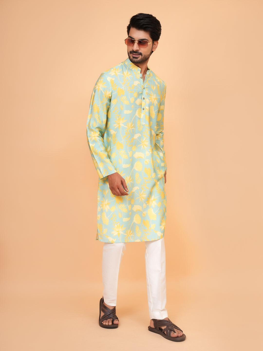 Floral Pista Kurta Set - KM44564-4