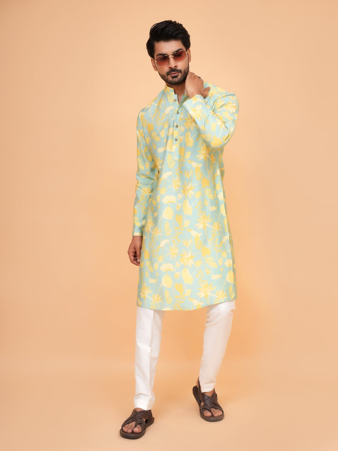 Floral Pista Kurta Set - KM44564-4