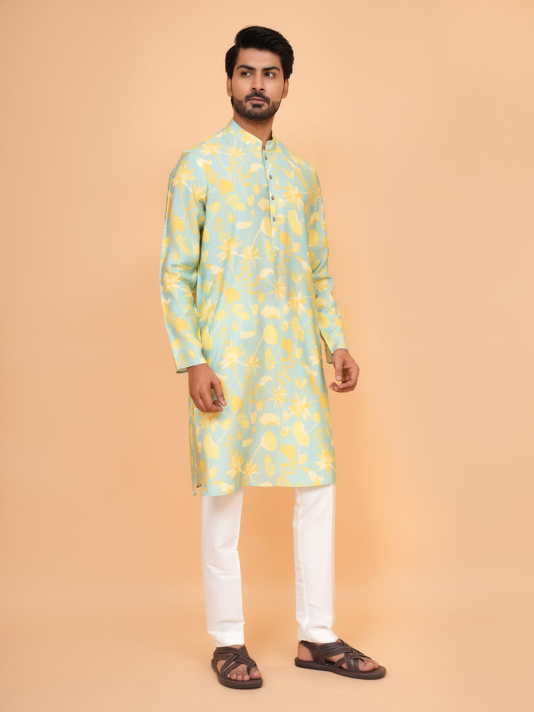 Floral Pista Kurta Set - KM44564-4