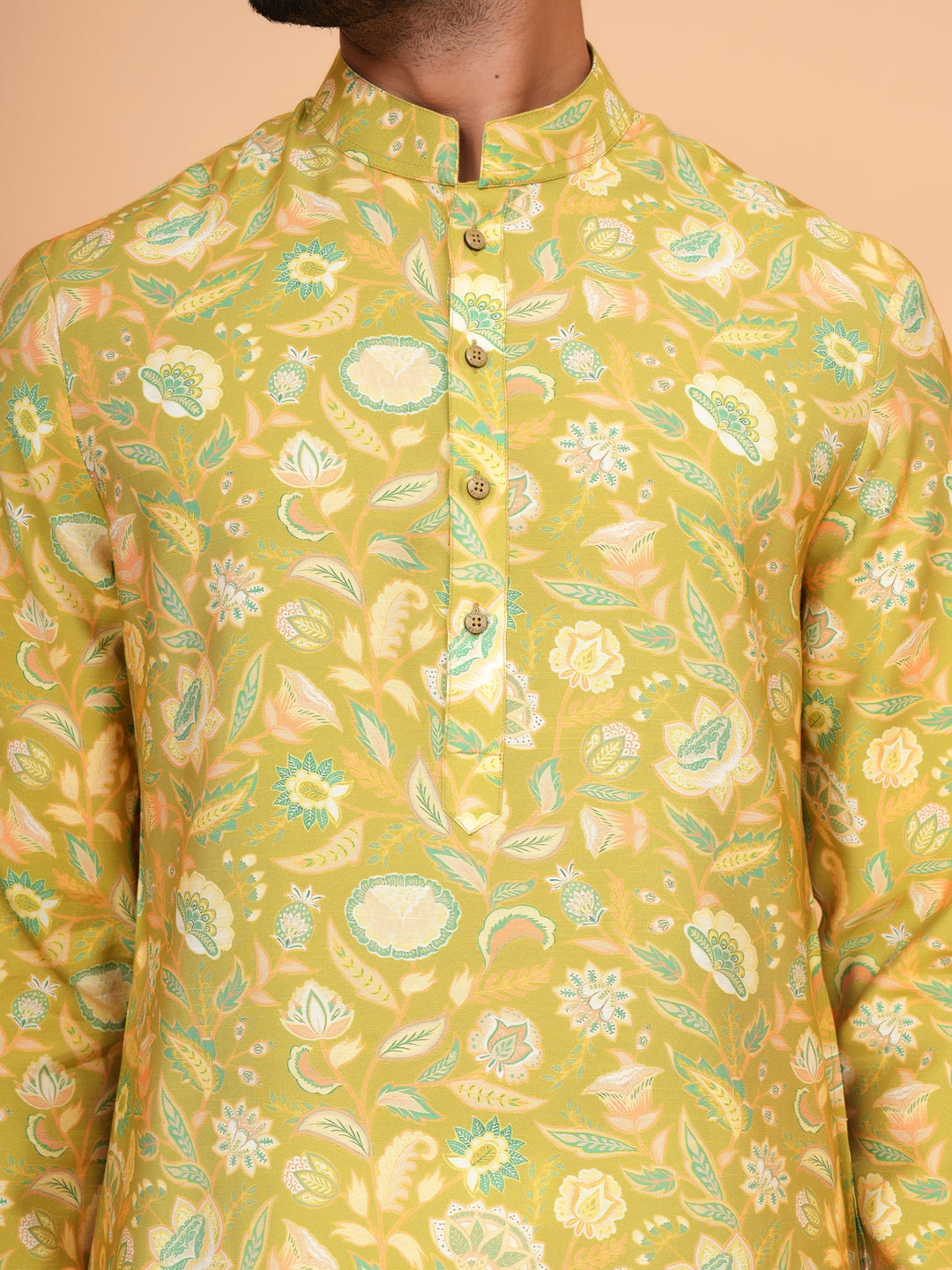 Floral Green Kurta Set - KM44565-23