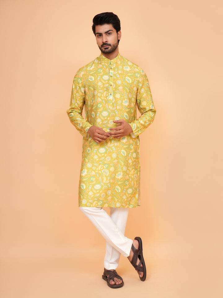 Floral Green Kurta Set - KM44565-23