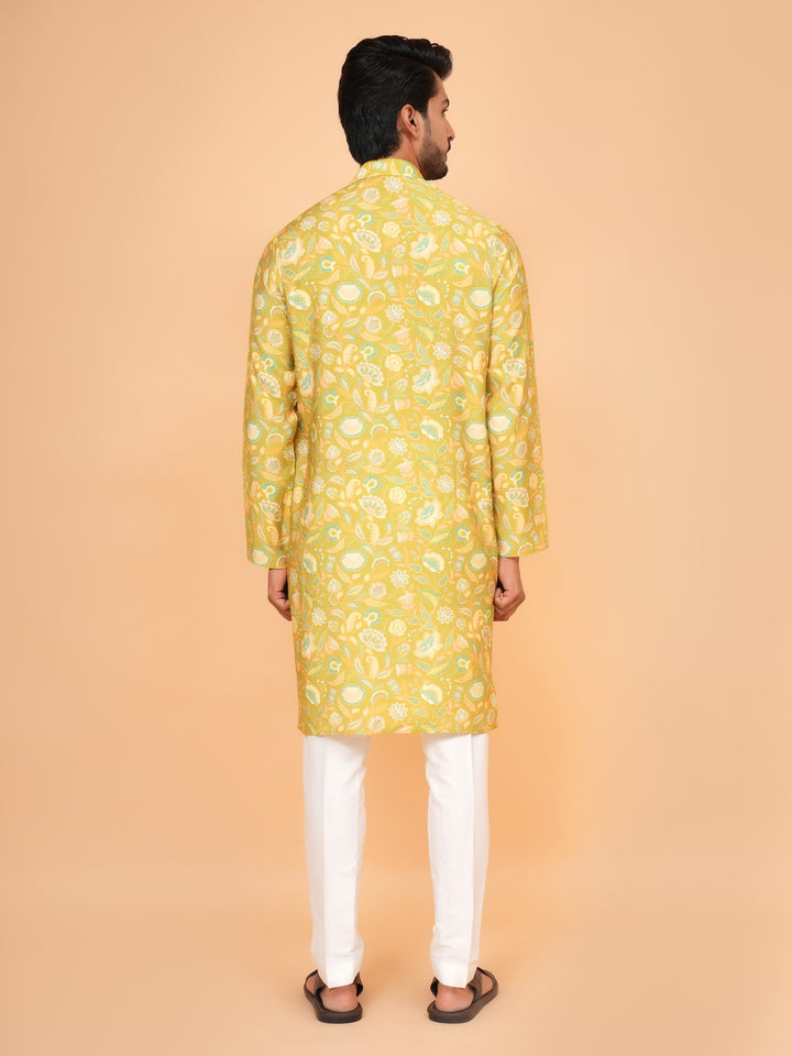 Floral Green Kurta Set - KM44565-23