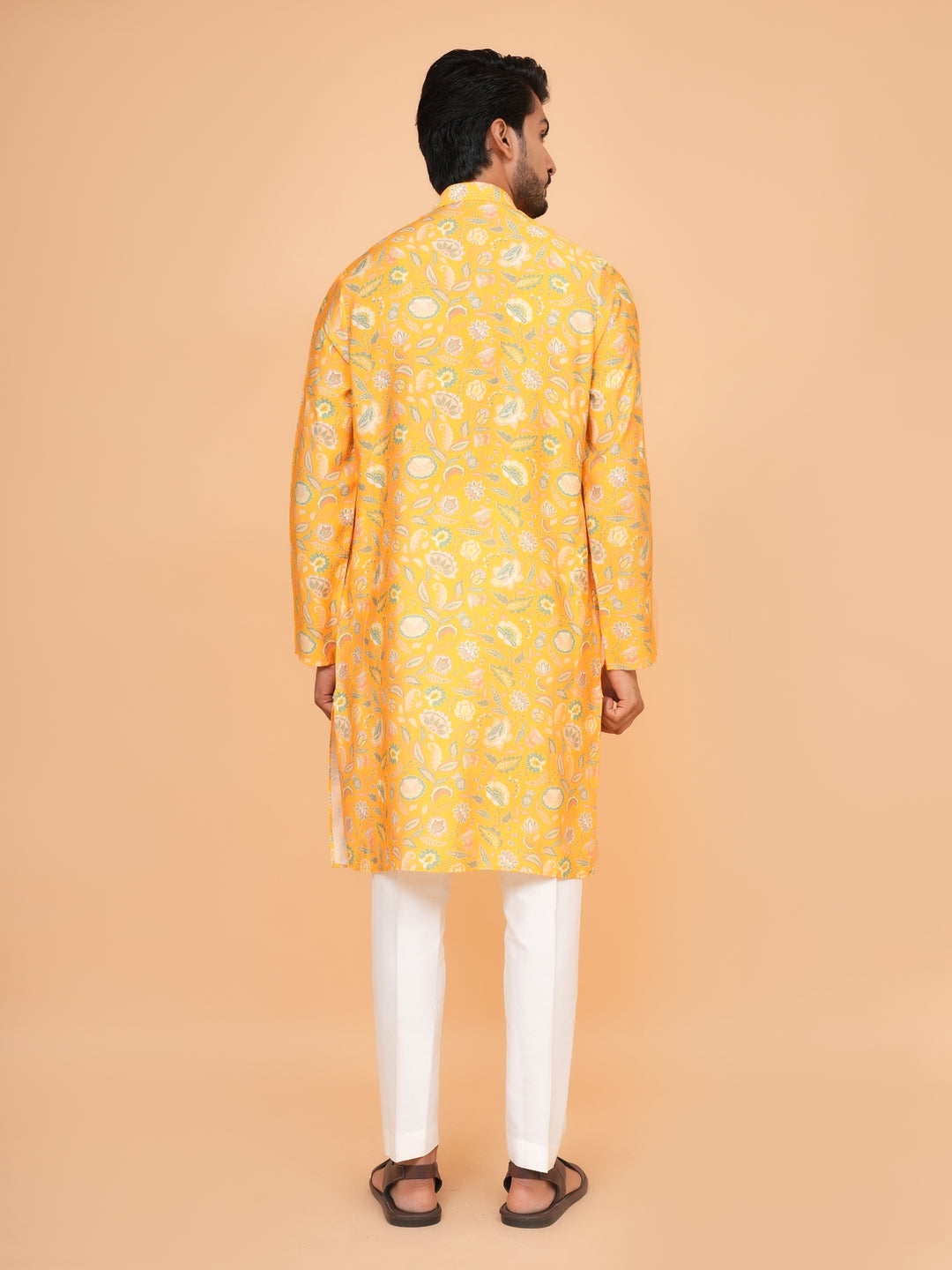 Floral Mustard Kurta Set - KM44565-14