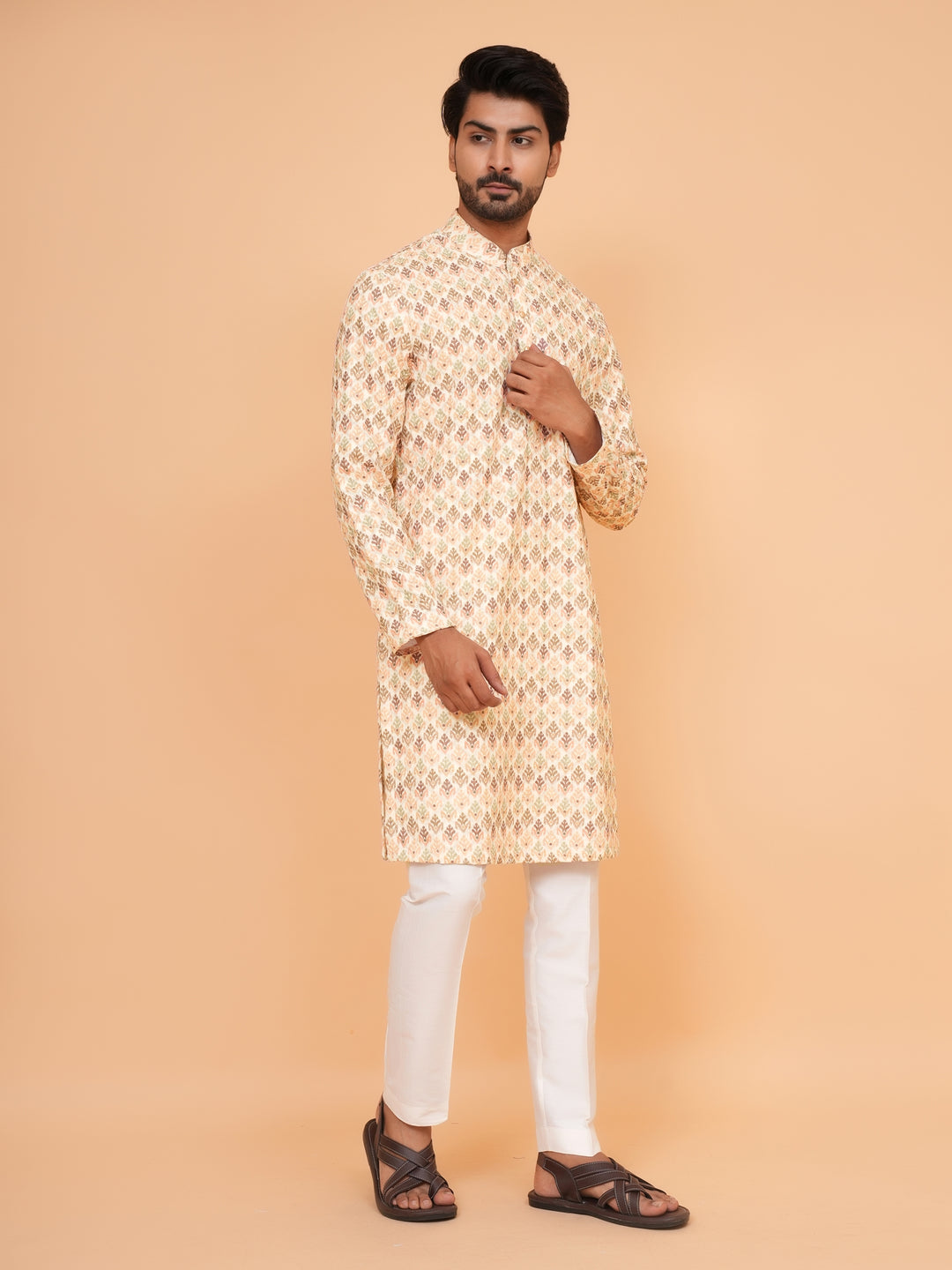 Sequence Beige Kurta Set - KM45041-2