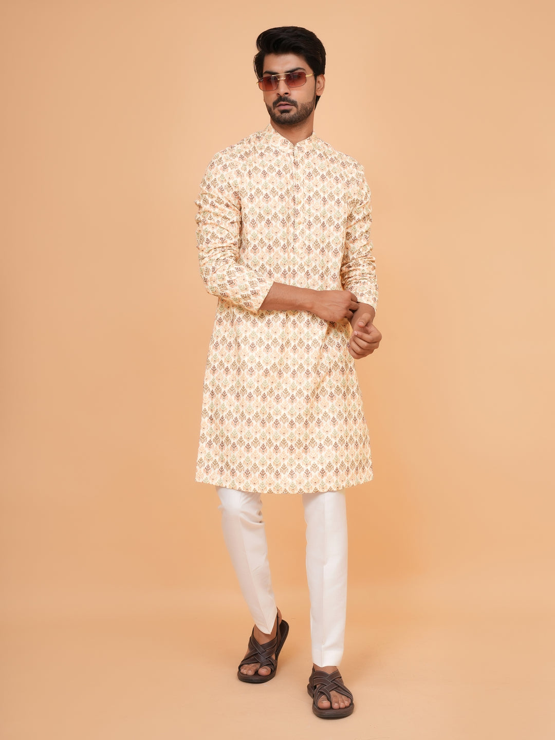 Sequence Beige Kurta Set - KM45041-2