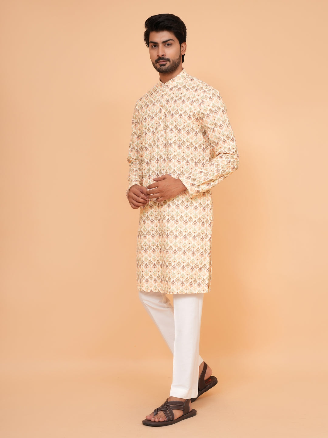 Sequence Beige Kurta Set - KM45041-2