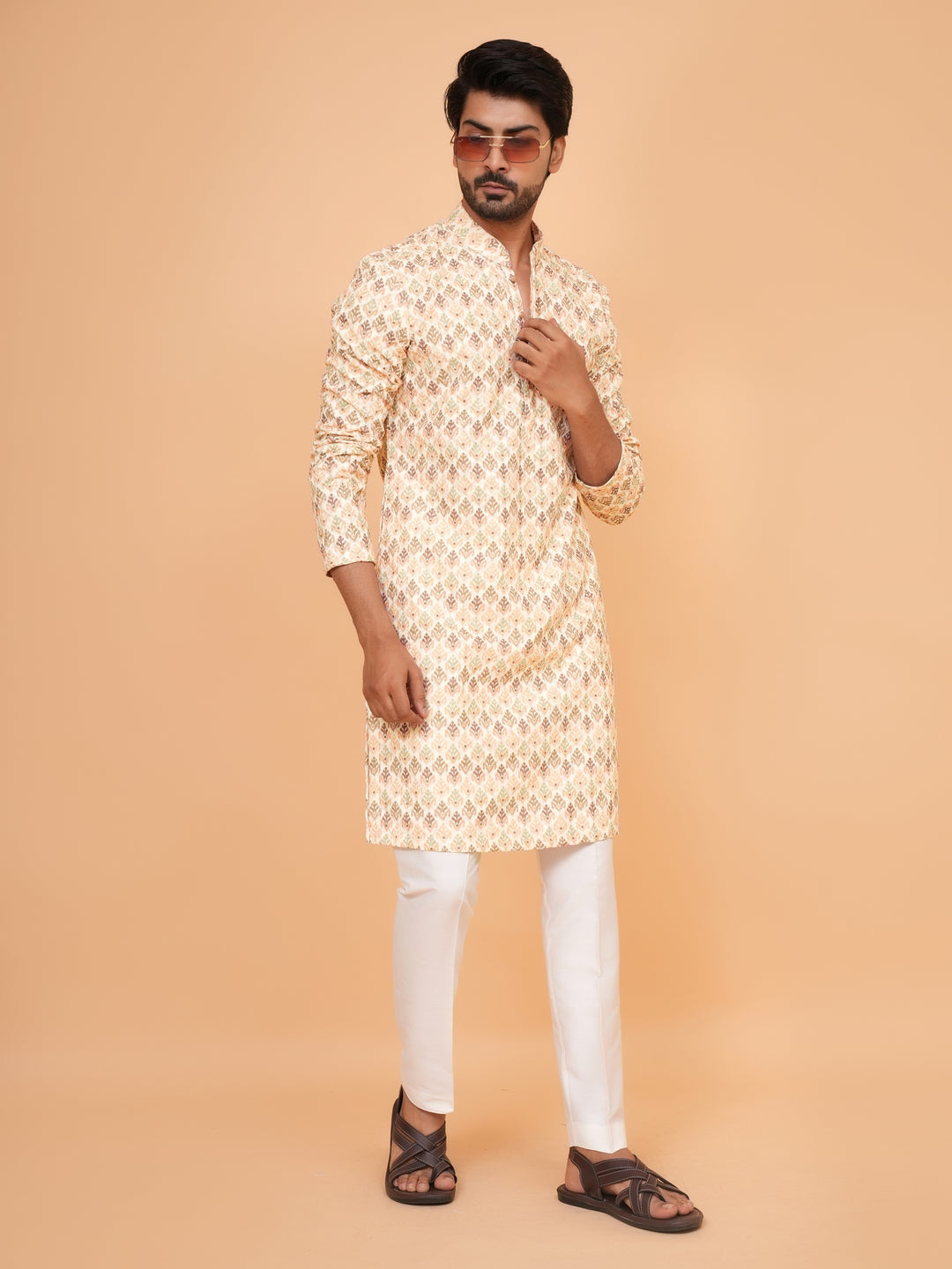 Sequence Beige Kurta Set - KM45041-2