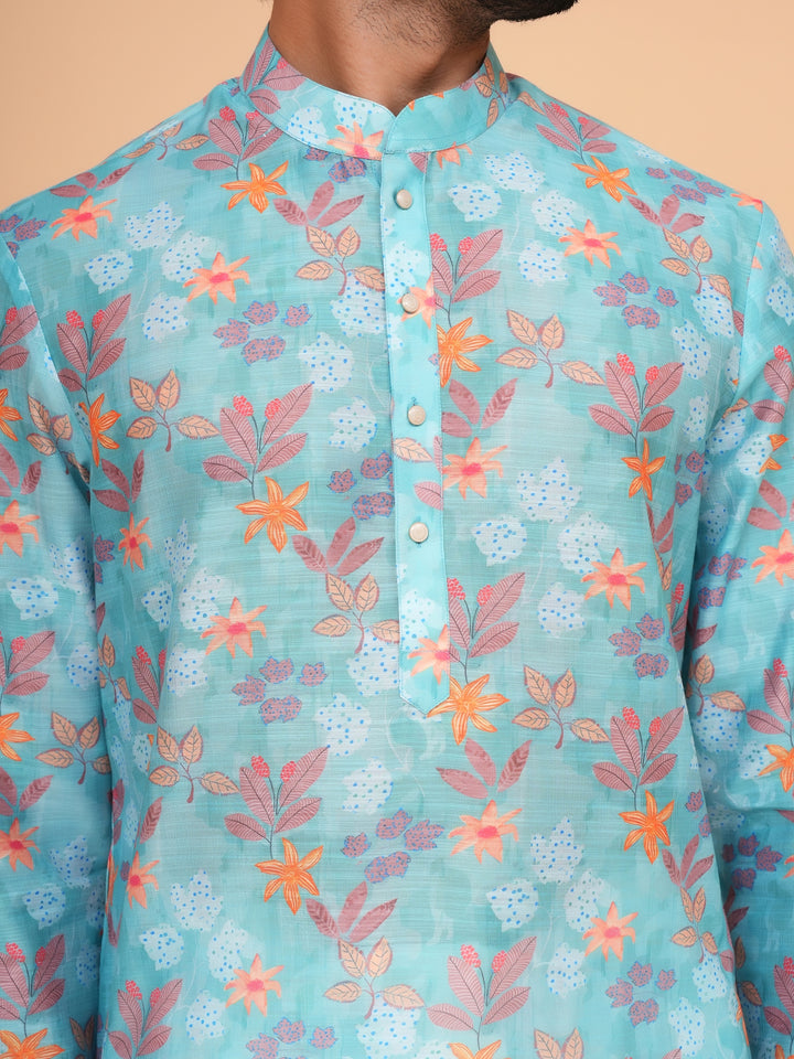 Floral Green Kurta Set - KM45061-5