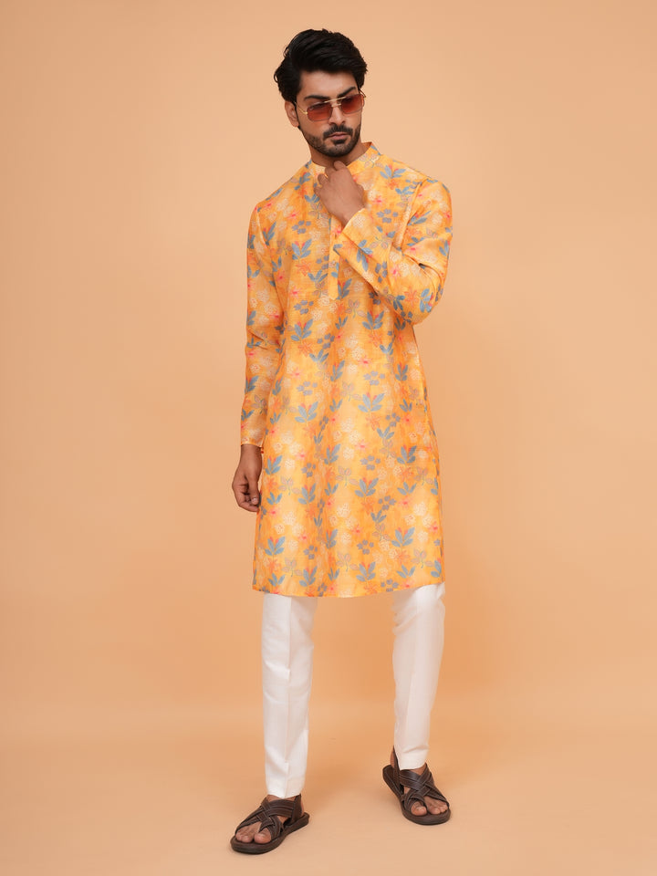 Floral Yellow Kurta Set - KM45061-1