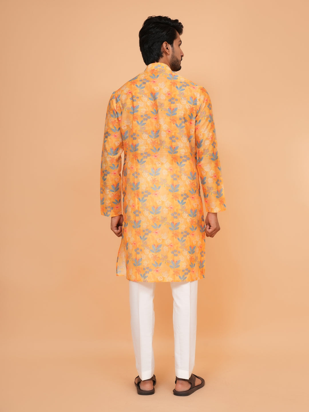 Floral Yellow Kurta Set - KM45061-1