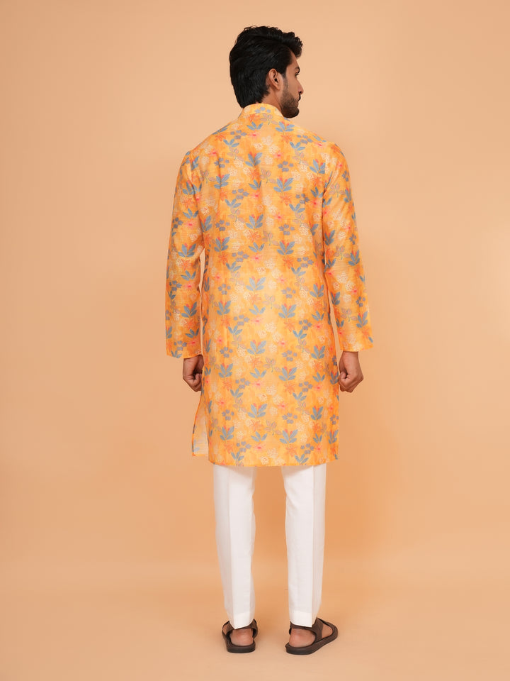 Floral Yellow Kurta Set - KM45061-1