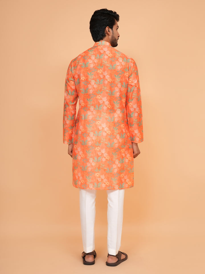 Floral Orange Kurta Set - KM45061-2
