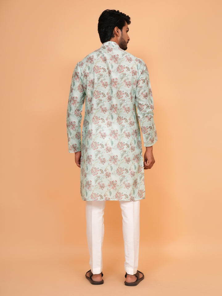 Floral Green Kurta Set - KM45062-1