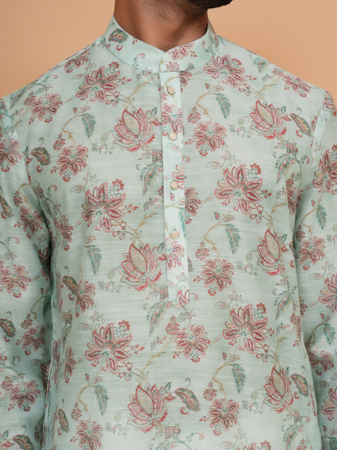 Floral Green Kurta Set - KM45062-1