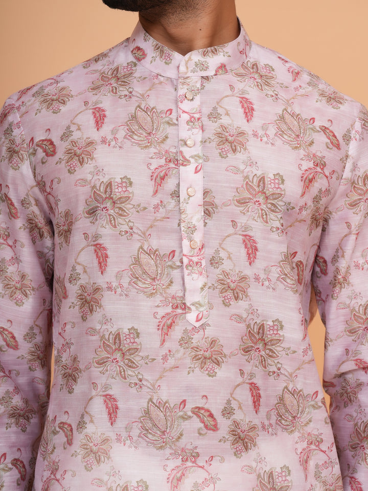 Floral Pink Kurta Set - KM45062-4