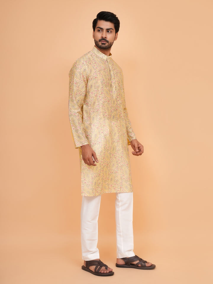 Paisley Yellow Kurta Set - KM45063-13