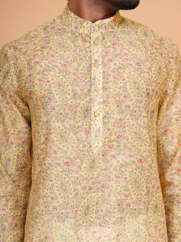 Paisley Yellow Kurta Set - KM45063-13