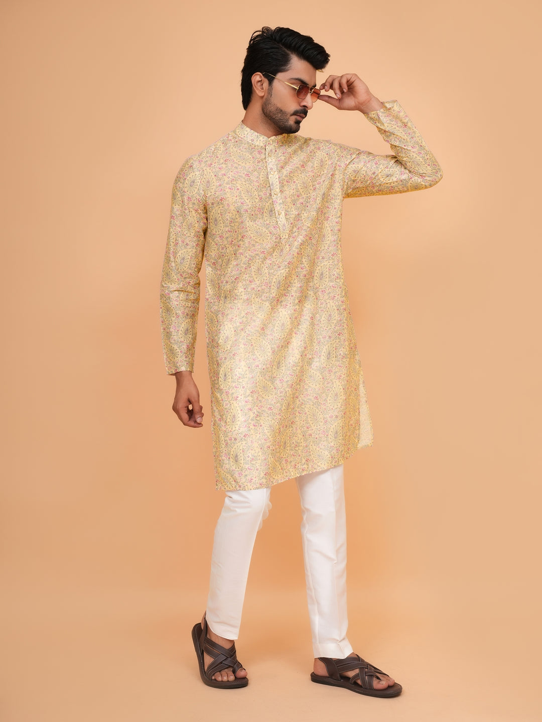 Paisley Yellow Kurta Set - KM45063-13