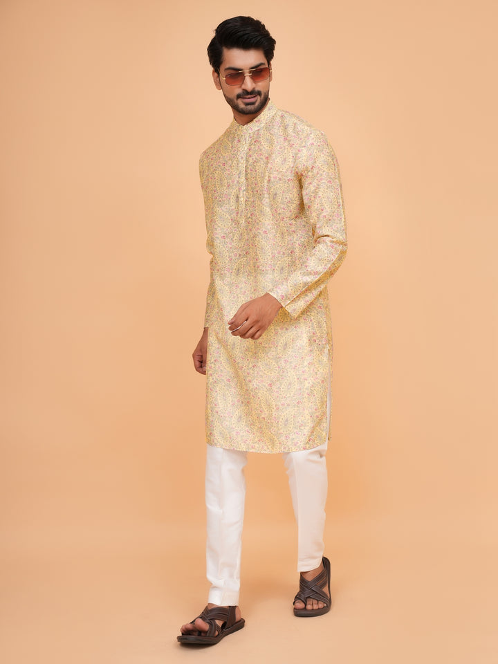 Paisley Yellow Kurta Set - KM45063-13