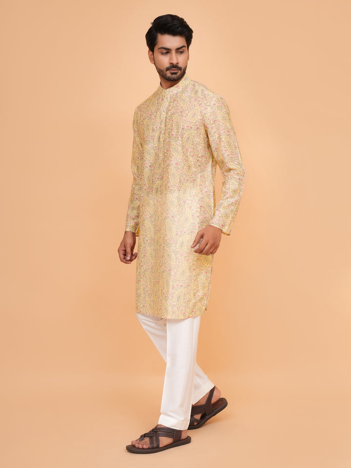 Paisley Yellow Kurta Set - KM45063-13