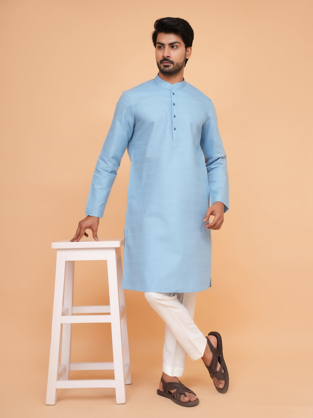 Striped Blue Kurta Set - KM45155-68