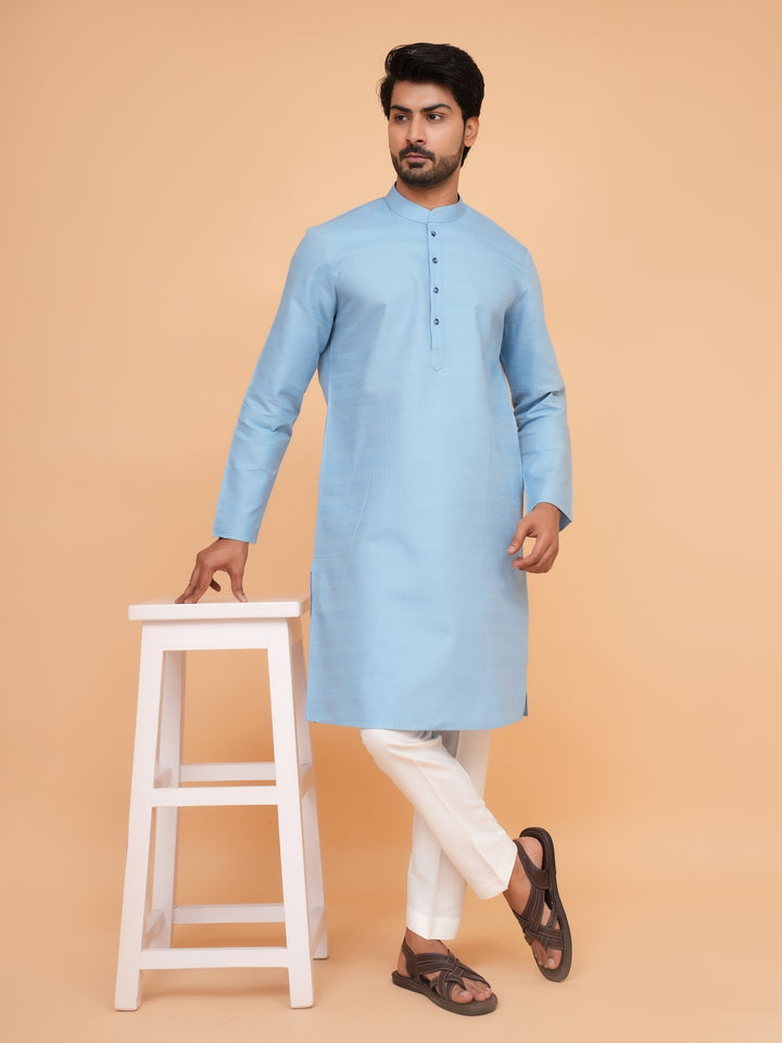 Striped Blue Kurta Set - KM45155-68