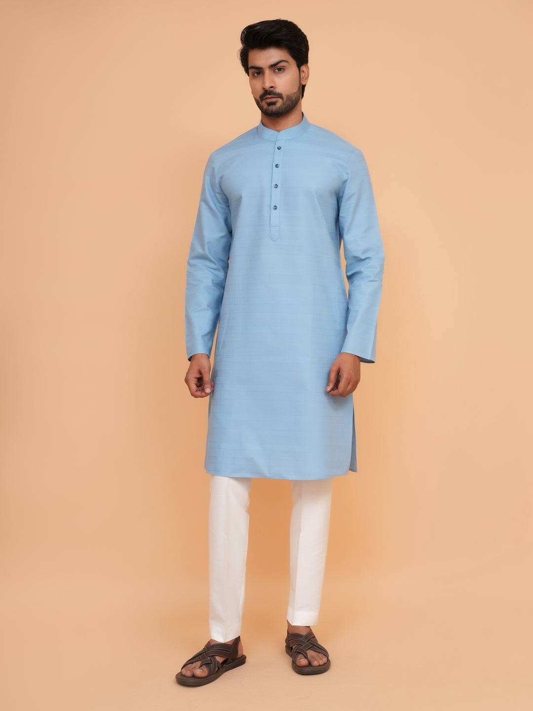 Striped Blue Kurta Set - KM45155-68