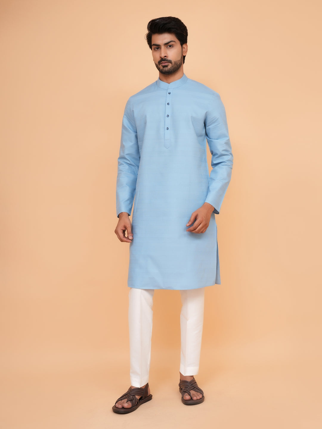 Striped Blue Kurta Set - KM45155-68